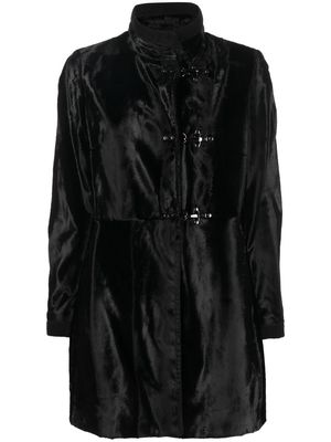 Fay Virgina velvet-effect coat - Black