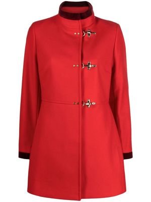 Fay Virginia velvet trim coat - Red