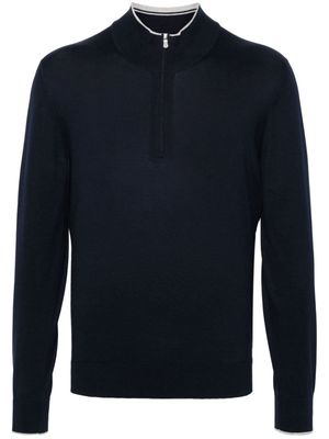 Fay zip-up knitted pullover - Blue