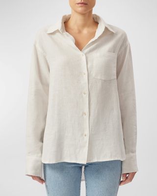 Faye Linen Button-Front Shirt
