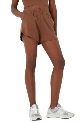 FCUK Rib Organic Cotton Jersey Shorts in Cocoa Brown