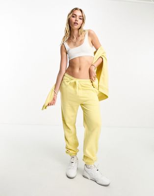 FCUK sweatpants with white logo in lemon - part of a set-Yellow