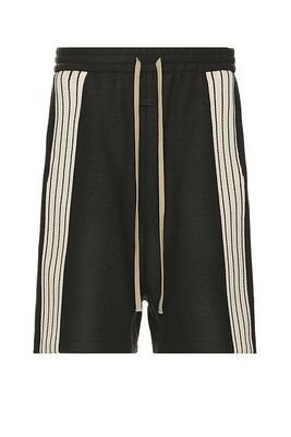 Fear of God Coated Wool Side Stripe Relaxed Short in Green