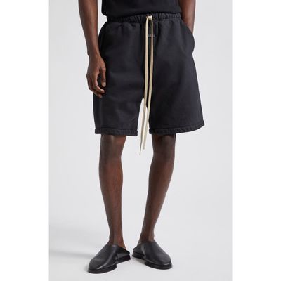 Fear of God Cotton Fleece Sweatshorts in 001 - Black