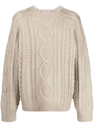 FEAR OF GOD ESSENTIALS cable-knit long-sleeved jumper - Neutrals