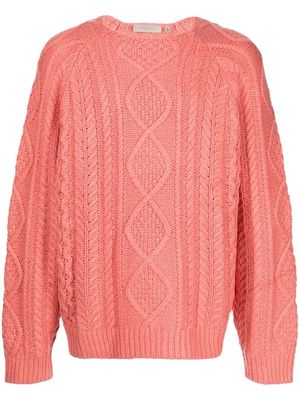 FEAR OF GOD ESSENTIALS cable-knit ribbed-trim jumper - Pink