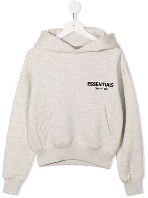 FEAR OF GOD ESSENTIALS embroidered logo hoodie - Grey