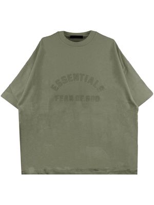 FEAR OF GOD ESSENTIALS logo-flocked cotton T-shirt - Green