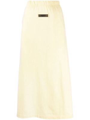 FEAR OF GOD ESSENTIALS logo-patch straight skirt - Yellow