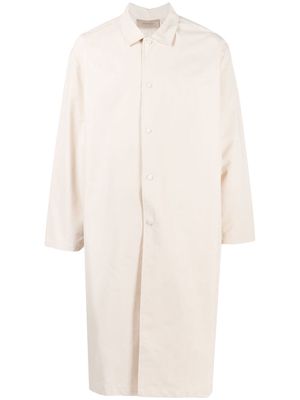 FEAR OF GOD ESSENTIALS spread-collar buttoned trench coat - Neutrals