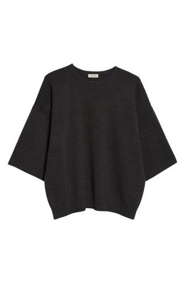 Fear of God Eternal Lightweight Merino Wool Short Sleeve Sweater in Black Heather
