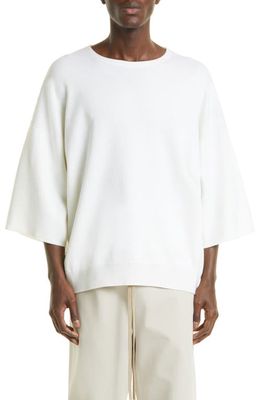 Fear of God Eternal Lightweight Merino Wool Short Sleeve Sweater in Cream