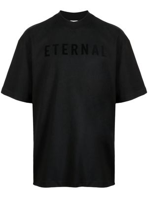 Fear Of God Eternal logo-flocked cotton T-Shirt - Black
