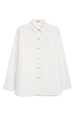 Fear of God Eternal Stretch Cotton & Wool Button-Up Shirt in Cream