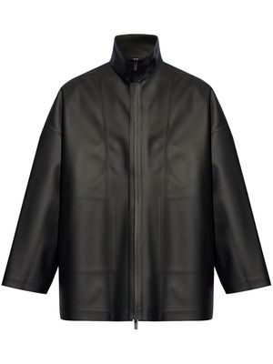 Fear Of God high-neck faux-leather jacket - Black
