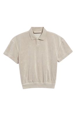 Fear of God Kids' Velour Polo in Seal