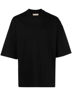 Fear Of God logo-patch drop-shoulder cotton T-shirt - Black