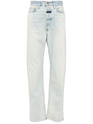 Fear Of God logo-tag mid-rise straight-leg jeans - Blue