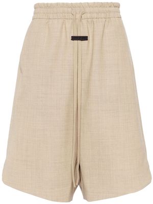 Fear Of God logo-tag wool shorts - Neutrals