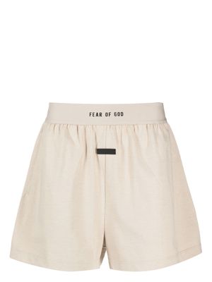 Fear Of God logo-waistband cotton shorts - Neutrals