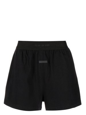 Fear Of God logo-waistband thigh-length shorts - Black