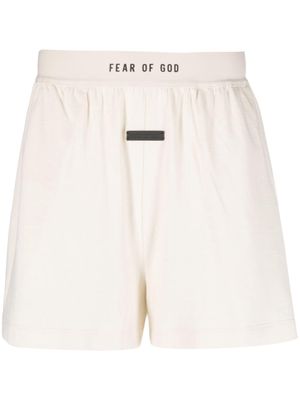 Fear Of God logo-waistband thigh-length shorts - Neutrals