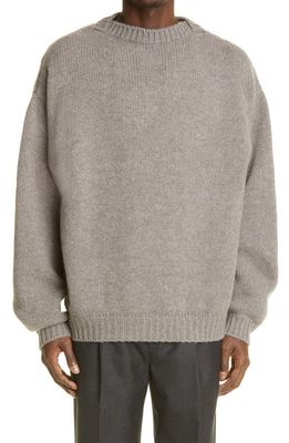 Fear of God Overlapped Wool Sweater in Warm Grey