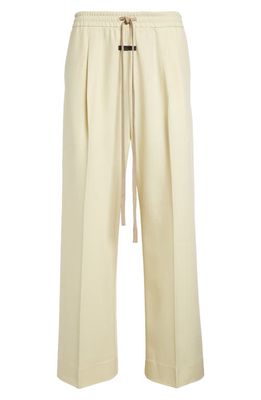 Fear of God Single Pleat Wool Gabardine Wide Leg Pants in Lemon Cream