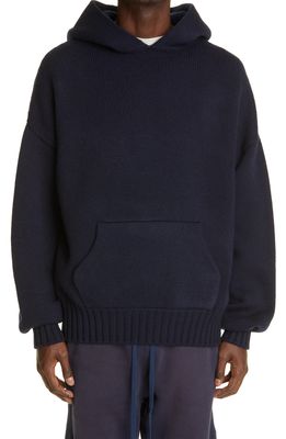 Fear of God Wool Sweater Hoodie in Navy