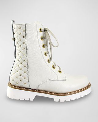 Fearn Studded Leather Combat Boots