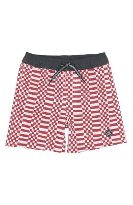 Feather 4 Arrow Kids' Double Check Volley Swim Trunks in Chi