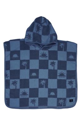 Feather 4 Arrow Kids' El Rey Checkerboard Terry Cloth Hooded Poncho in Navy