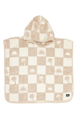 Feather 4 Arrow Kids' El Rey Checkerboard Terry Cloth Hooded Poncho in Sand