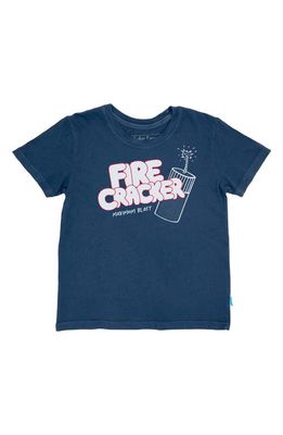 Feather 4 Arrow Kids' Firecracker Cotton Graphic T-Shirt in Navy 