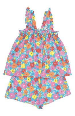 Feather 4 Arrow Kids' Floral Cotton Gauze Camisole & Shorts Set in Blue Grotto