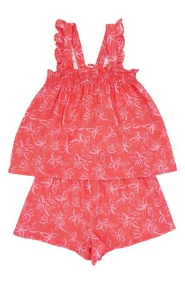 Feather 4 Arrow Kids' Floral Cotton Gauze Camisole & Shorts Set in Sugar Coral