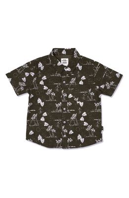 Feather 4 Arrow Kids' Islander Short Sleeve Button-Up Shirt in Black