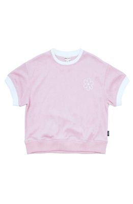 Feather 4 Arrow Kids' Lennon Embroidered Floral Stretch Cotton Terry Cloth T-Shirt in Fairy Tale Pink