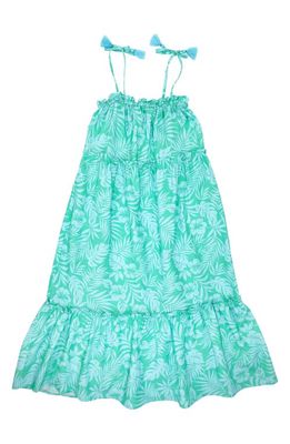 Feather 4 Arrow Kids' Solstice Tropical Print Cotton Sundress in Cockatoo