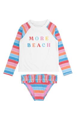 Feather 4 Arrow Kids' Stripe Graphic Two-Piece Rashguard Swimsuit in Multi