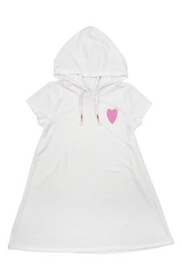 Feather 4 Arrow Kids' Summer Vibes Hooded Cotton Terry Cover-Up Dress in White