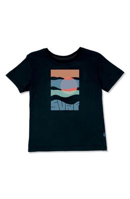 Feather 4 Arrow Kids' Surf Vintage Cotton Graphic Tee in Black