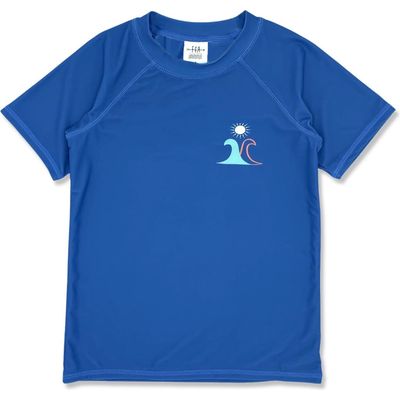 Feather 4 Arrow Kids' Twin Peaks Short Sleeve Rashguard in Sky Blue 