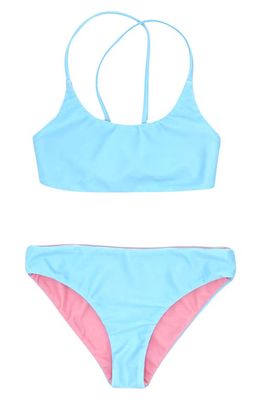 Feather 4 Arrow Kids' Waverly Reversible Two-Piece Swimsuit in Cbl Blue Pink