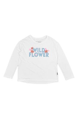 Feather 4 Arrow Wildflower Long Sleeve Cotton Graphic T-Shirt in White