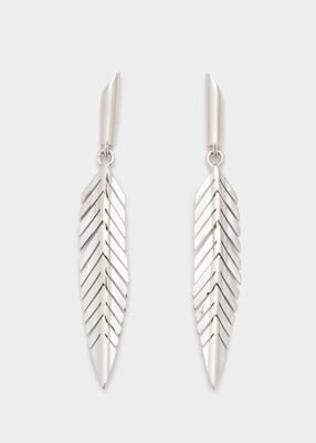 Feather Drop Earrings, Small
