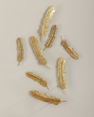 Feathers Gold Leaf Wall Art, Set of 2