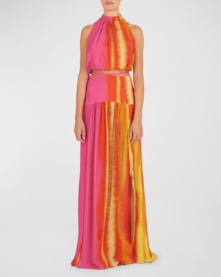 Febe Dyed Ombre Maxi Skirt