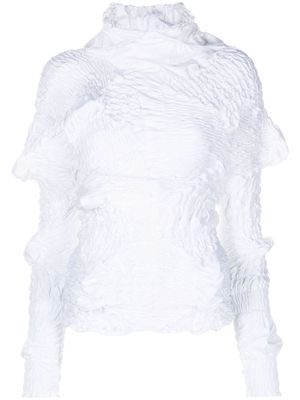 FEBEN Classic Twist smocked blouse - White