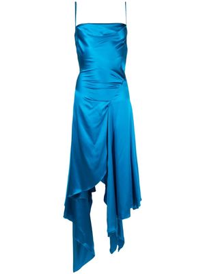 FEBEN Cowl asymmetric midi dress - Blue